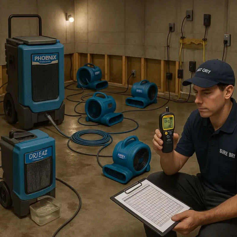Structural Drying and Dehumidification process in Moravian Falls, NC